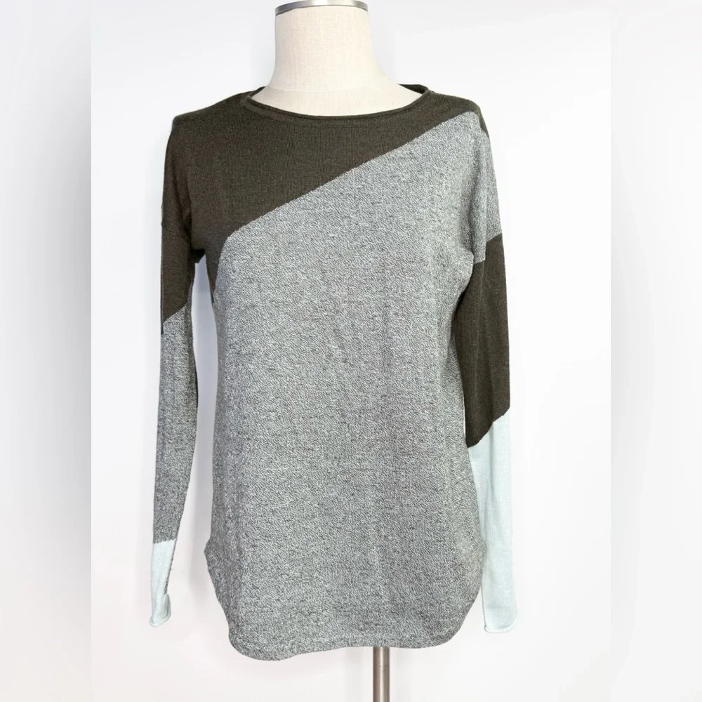 Smartwool Women's‎ Shadow Pine Colorblock Sweater Twilight Blue Heather Medium